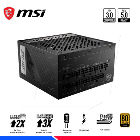 MSI MPG A850G PCIE5 850W 80+ Gold Fully Modular ATX 3.0 Power Supply