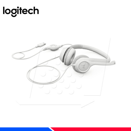 Auriculares USB Logitech H390 (Blanco hueso) - Auriculares microfono - LDLC
