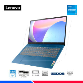 LAPTOP LENOVO IDEAPAD SLIM 3 15IAH8, Ci5-12450H, 8GB DDR5, SSD 512GB, 15.6" FHD