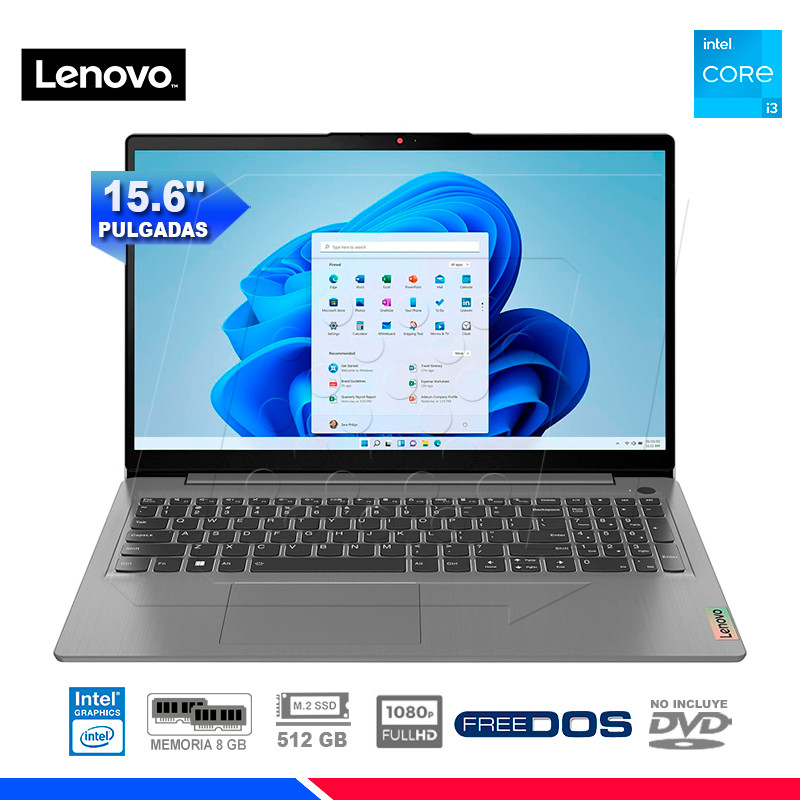 LAPTOP LENOVO IDEAPAD 3 15IAU7, INTEL Ci3-1215U, 8GB DDR4, SSD 512GB, 15.6" FHD LAPTOP LENOVO IDEAPAD 3 15IAU7, INTEL Ci3-1215U, 8GB DDR4, SSD 512GB, 15.6" FHD