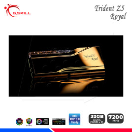 MEM. RAM G.SKILL TRIDENT Z5 ROYAL GOLD, INTEL XMP, 32GB (16x2) DDR5 7200 MHZ, CL34