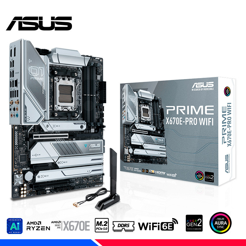 MAINBOARD ASUS PRIME X670E-PRO WIFI, DDR5, AM5, AMD MAINBOARD ASUS PRIME X670E-PRO WIFI, DDR5, AM5, AMD