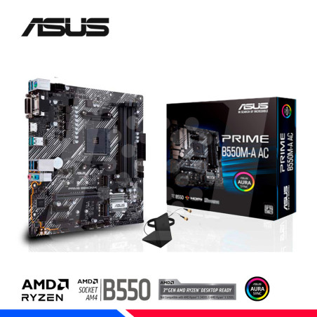 MAINBOARD ASUS PRIME B550M-A AC, WI-FI, AM4 AMD.