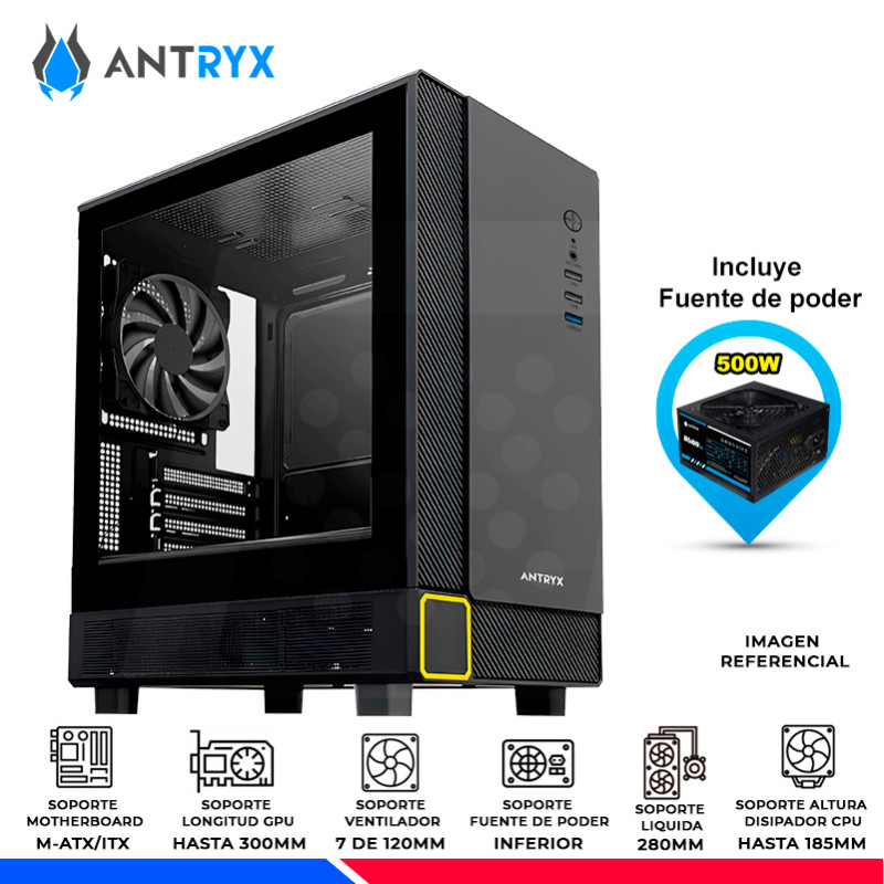 CASE ANTRYX XTREME MICRO XM-420, F/B500W, V/TEMPLADO CASE ANTRYX XTREME MICRO XM-420, F/B500W, V/TEMPLADO