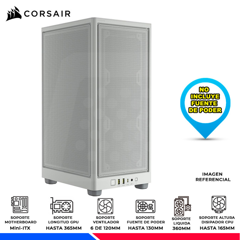 CASE CORSAIR 2000D AIRFLOW MESH, Mini-ITX, BLANCO CASE CORSAIR 2000D AIRFLOW MESH, Mini-ITX, BLANCO