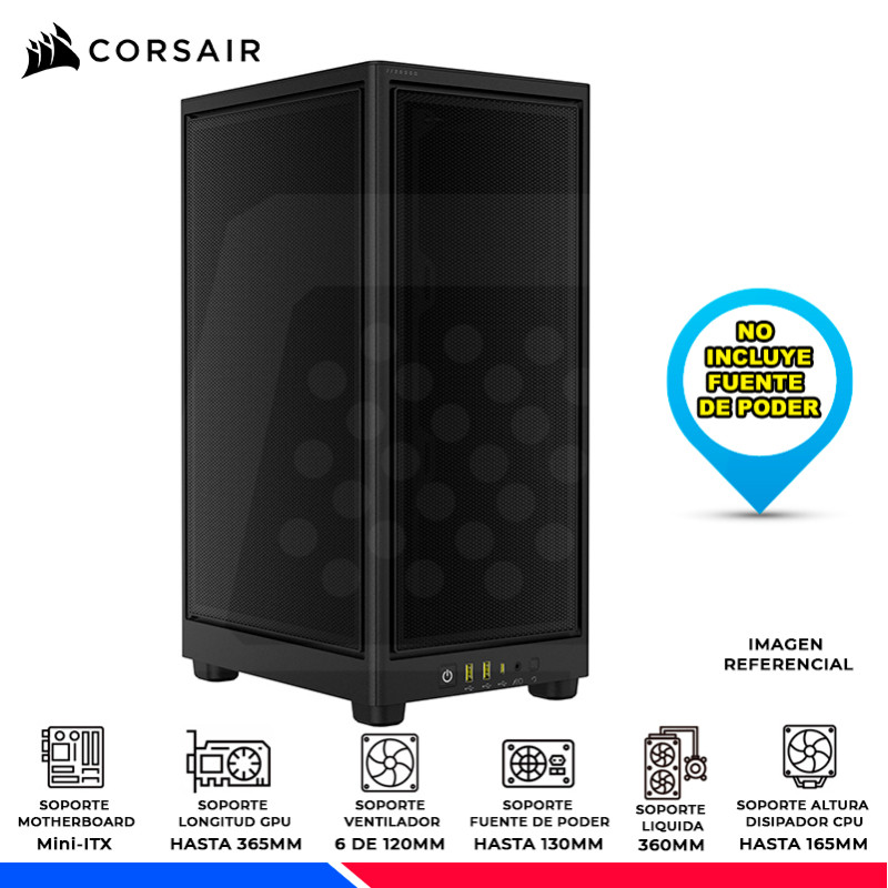 CASE CORSAIR 2000D AIRFLOW MESH, Mini-ITX, NEGRO CASE CORSAIR 2000D AIRFLOW MESH, Mini-ITX, NEGRO