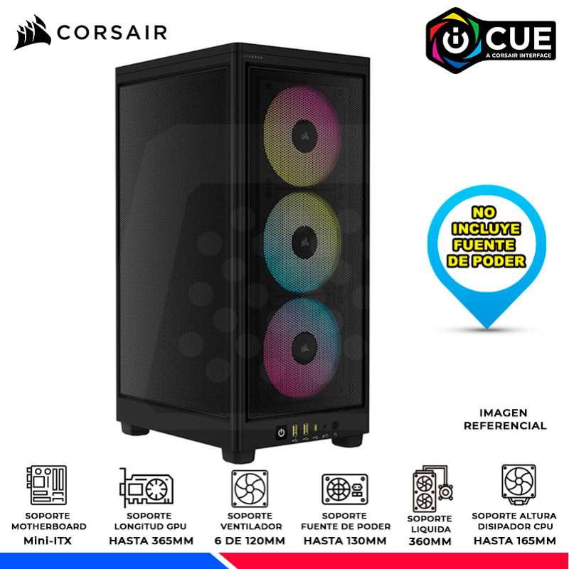CASE CORSAIR 2000D RGB AIRFLOW MESH, Mini-ITX, BLACK CASE CORSAIR 2000D RGB AIRFLOW MESH, Mini-ITX, BLACK