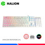 KIT GAMING HALION DAMON HA-863C WHITE, TECLADO + MOUSE, SWITCH RED, RGB