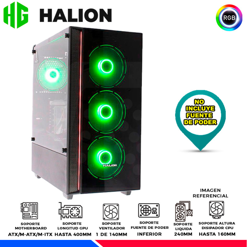 CASE GAMER HALION MIRAGE C302, 4 COOLER RGB, V/TEMPLADO CASE GAMER HALION MIRAGE C302, 4 COOLER RGB, V/TEMPLADO