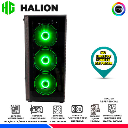 CASE GAMER HALION MIRAGE C302, 4 COOLER RGB, V/TEMPLADO