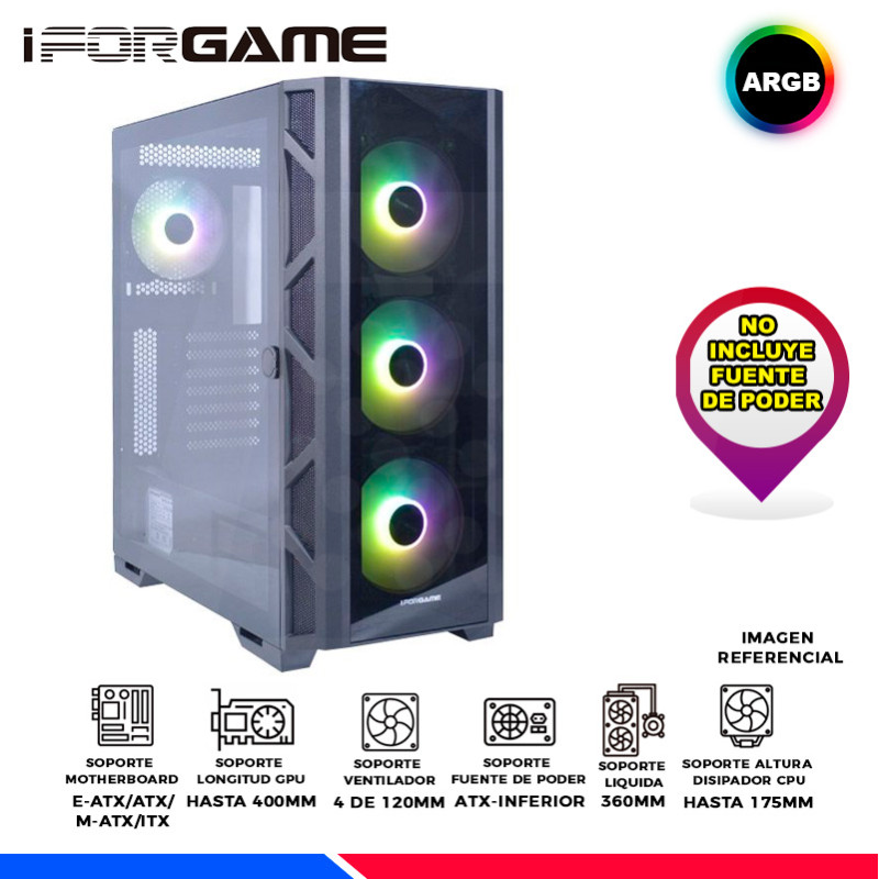 CASE GAMER IFORGAME X2, V/TEMPLADO, ARGB CASE GAMER IFORGAME X2, V/TEMPLADO, ARGB