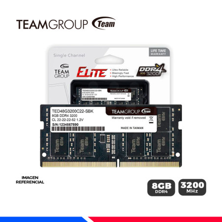 MEM. RAM TEAMGROUP ELITE SODIMM 8GB DDR4 3200 MHZ