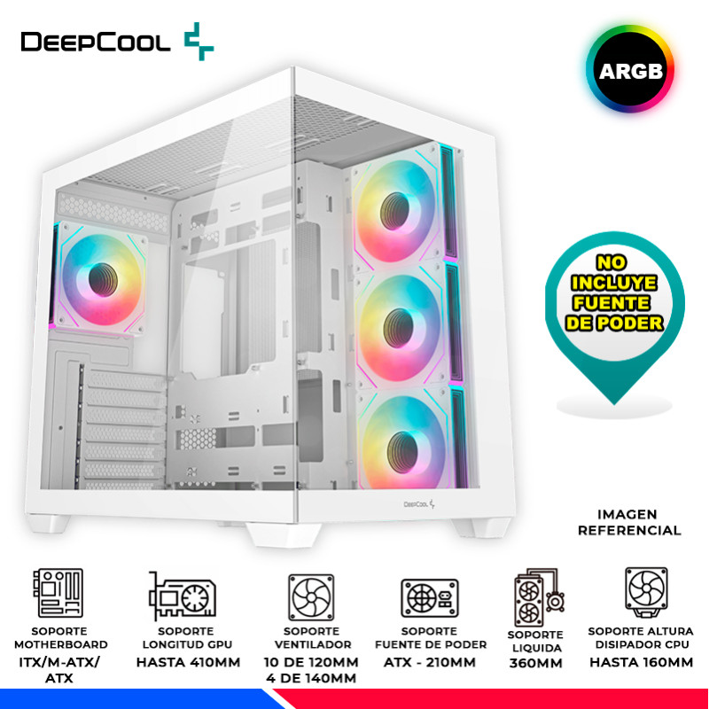 CASE DEEPCOOL CG530 4F WH, V/TEMPLADO ARGB CASE DEEPCOOL CG530 4F WH, V/TEMPLADO ARGB