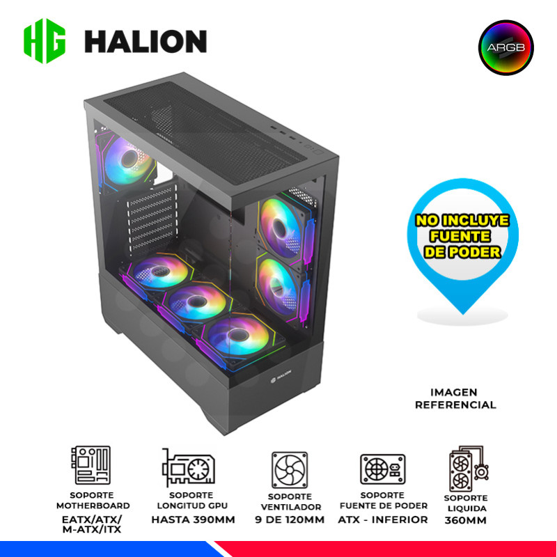 CASE GAMER HALION JUPITER K04, 6 COOLER ARGB, V/TEMPLADO CASE GAMER HALION JUPITER K04, 6 COOLER ARGB, V/TEMPLADO