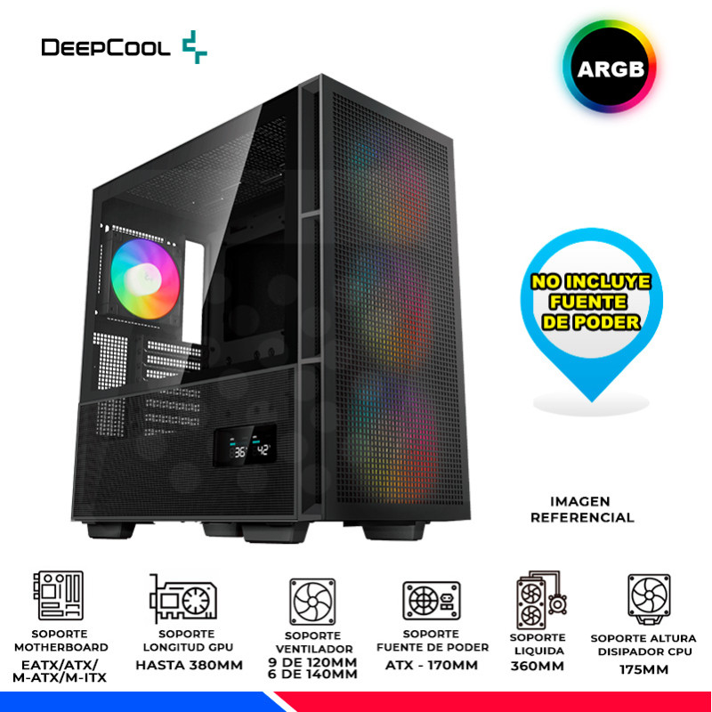 CASE DEEPCOOL CH560 BK DIGITAL, V/TEMPLADO, ARGB CASE DEEPCOOL CH560 BK DIGITAL, V/TEMPLADO, ARGB