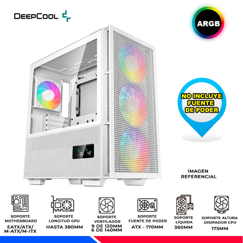 CASE DEEPCOOL CH560 WH DIGITAL, V/TEMPLADO, ARGB CASE DEEPCOOL CH560 WH DIGITAL, V/TEMPLADO, ARGB