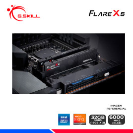 MEM. RAM G.SKILL FLARE X5 BLACK AMD EXPO, 32GB (16x2) DDR5, 6000MHZ, CL36