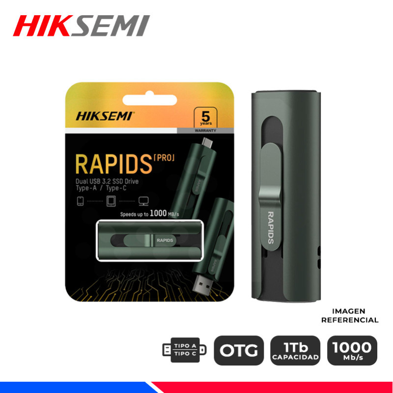 MEM USB HIKSEMI OTG RAPIDS PRO DUAL, 1TB, USB 3.2 GEN2, Tipo-A, Tipo-C MEM USB HIKSEMI OTG RAPIDS PRO DUAL, 1TB, USB 3.2 GEN2, Tipo-A, Tipo-C
