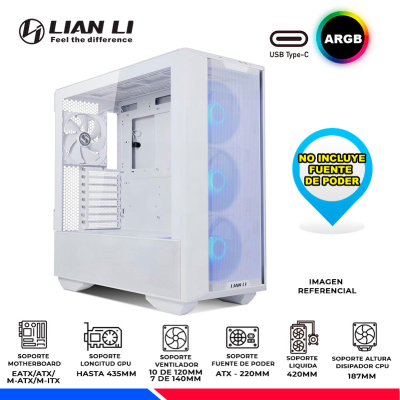 CASE LIAN LI LANCOOL III WHITE, ARGB, V/TEMPLADO CASE LIAN LI LANCOOL III WHITE, ARGB, V/TEMPLADO