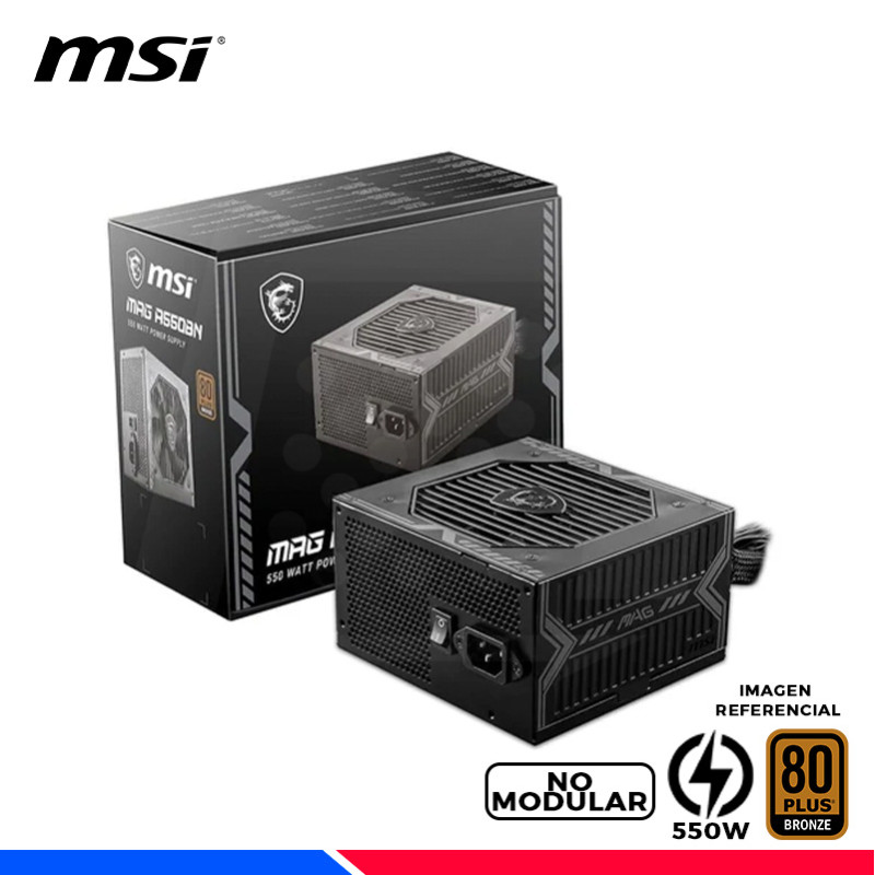 FUENTE DE PODER MSI MAG A550BN, 80 PLUS BRONZE 550W. FUENTE DE PODER MSI MAG A550BN, 80 PLUS BRONZE 550W.