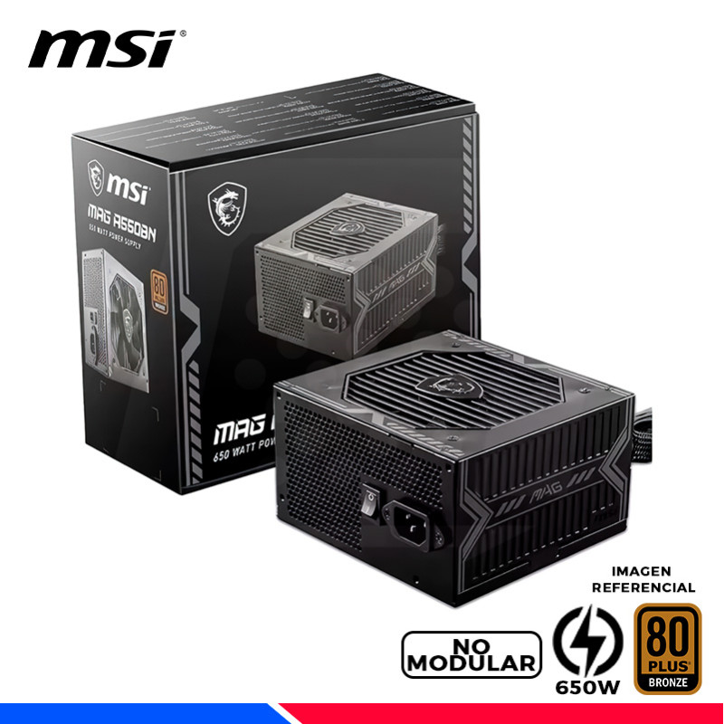FUENTE DE PODER MSI MAG A650BN, 80 PLUS BRONZE 650W.