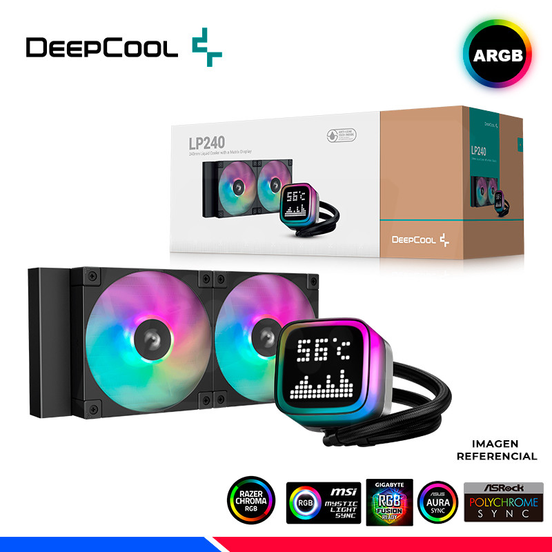 REFRIGERACION LIQUIDA DEEPCOOL LP240, PANTALLA, ARGB REFRIGERACION LIQUIDA DEEPCOOL LP240, PANTALLA, ARGB