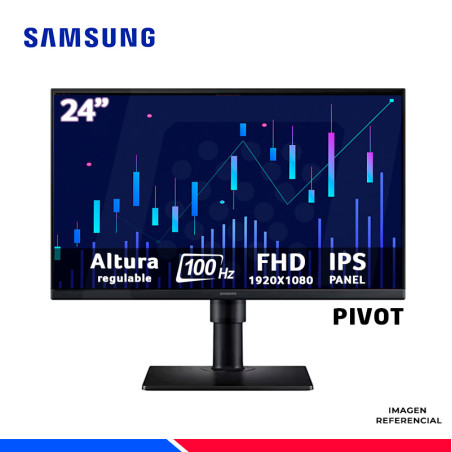 MONITOR SAMSUNG LS24D400GALXPE, Essential S4, 24" IPS, FHD, 100Hz, 5ms, Pivote