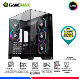 CASE GAMING GAMEMAX INFINITY PRO, PANORAMICO, 5 COOLER ARGB