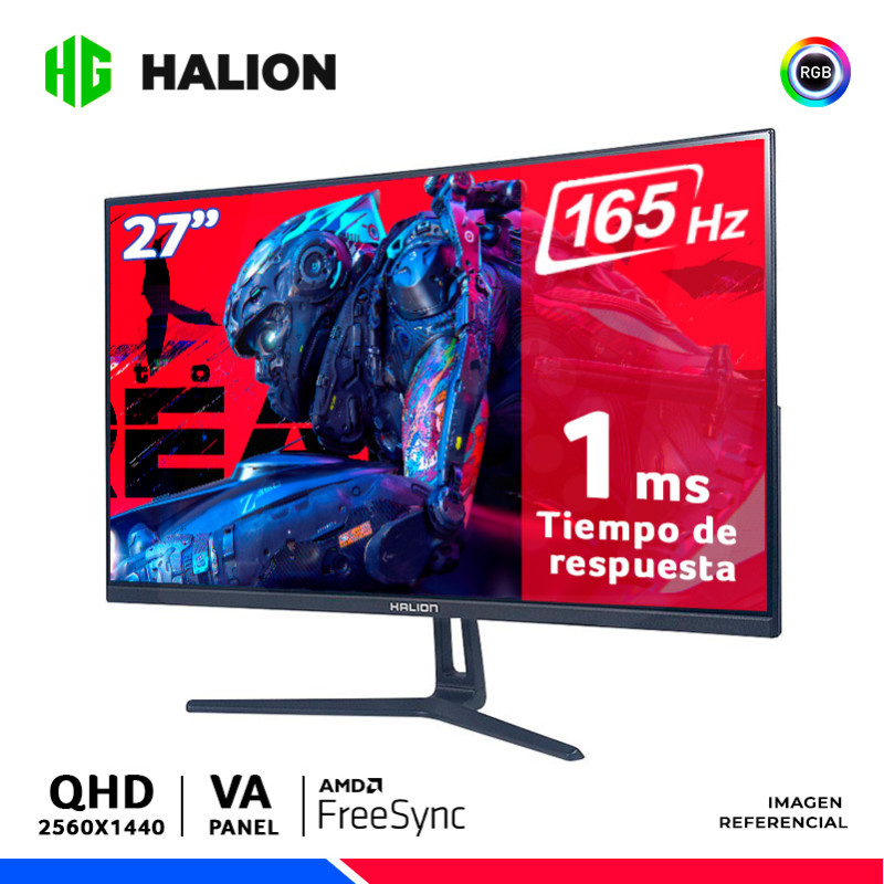 MONITOR GAMING HALION HG 2725QC, 27" CURVO VA, 2K QHD, 165Hz, 1ms, FreeSync MONITOR GAMING HALION HG 2725QC, 27" CURVO VA, 2K QHD, 165Hz, 1ms, FreeSync