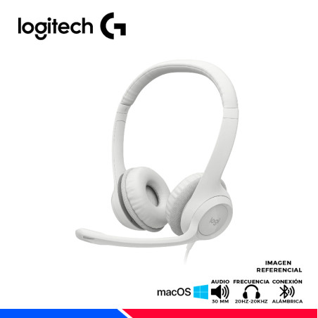 MICROFONO AURICULAR LOGITECH H390 USB, CANCELACION DE RUIDO, WHITE