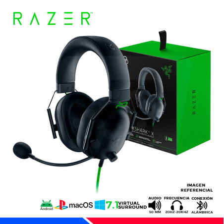 AURICULAR RAZER BLACKSHARK V2 X USB, SONIDO ENVOLVENTE 7.1 BLACK