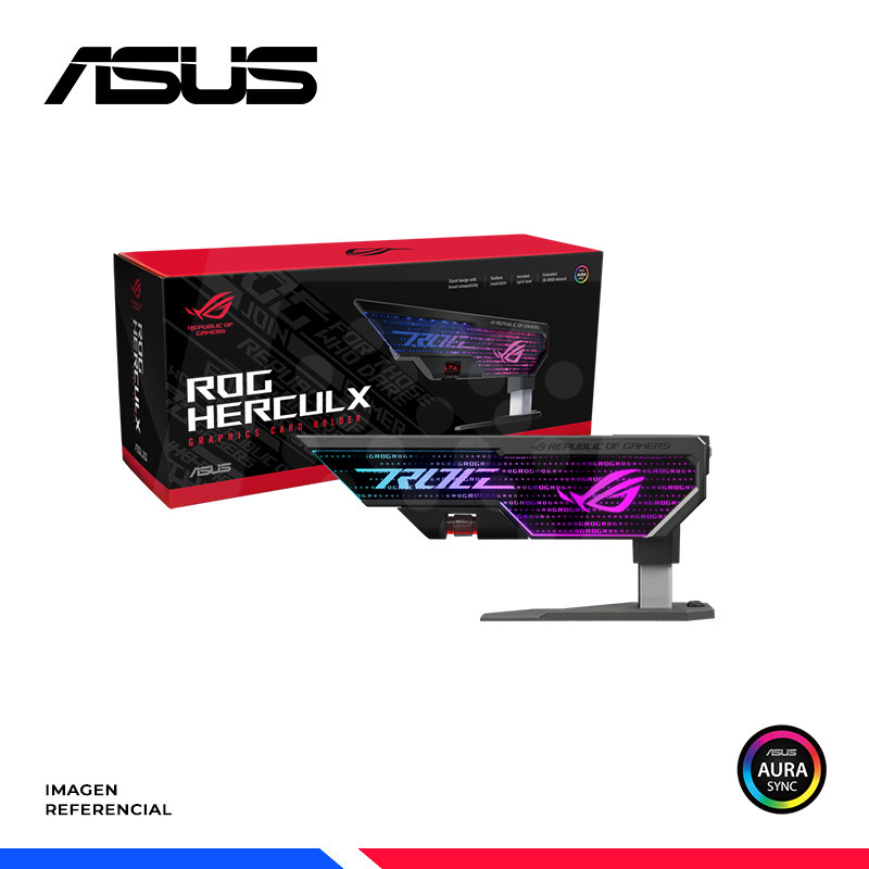 SOPORTE PARA TARJETA VIDEO ASUS ROG HERCULX XH01 3D ARGB, BLACK SOPORTE PARA TARJETA VIDEO ASUS ROG HERCULX XH01 3D ARGB, BLACK