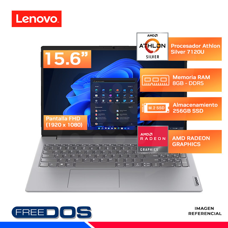 LAPTOP LENOVO V15 G4 AMN, ATHLON SILVER 7120U, 8GB DDR5, SSD 256GB, 15.6" FHD, FREEDOS LAPTOP LENOVO V15 G4 AMN, ATHLON SILVER 7120U, 8GB DDR5, SSD 256GB, 15.6" FHD, FREEDOS
