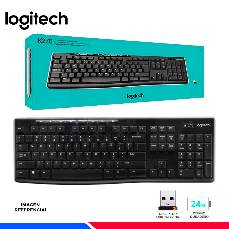 TECLADO INALAMBRICO LOGITECH K270, RECEPTOR UNIFYING, BLACK TECLADO INALAMBRICO LOGITECH K270, RECEPTOR UNIFYING, BLACK