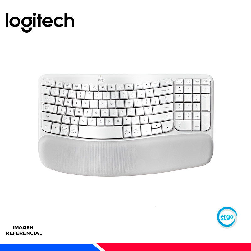 TECLADO LOGITECH ERGO WAVE KEYS, ERGONOMICO, INALAMBRICO BOLT/BT, WHITE TECLADO LOGITECH ERGO WAVE KEYS, ERGONOMICO, INALAMBRICO BOLT/BT, WHITE