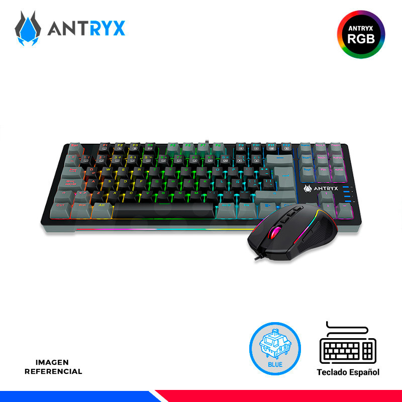 KIT GAMING ANTRYX GC-5500, TECLADO MECANICO + MOUSE, SWITCH BLUE KIT GAMING ANTRYX GC-5500, TECLADO MECANICO + MOUSE, SWITCH BLUE