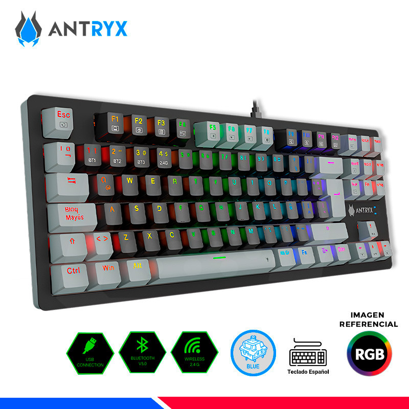 TECLADO MECANICO INALAMBRICO ANTRYX MK845 TRIX, SWITCH BLUE TECLADO MECANICO INALAMBRICO ANTRYX MK845 TRIX, SWITCH BLUE