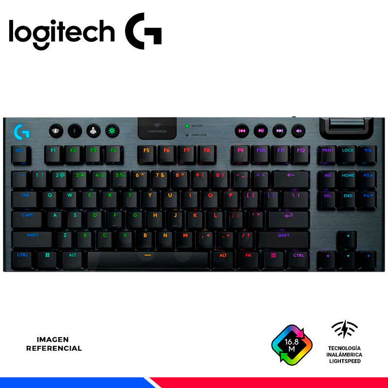 TECLADO GAMING LOGITECH G915 X LIGHTSPEED TKL, INALAMBRICO, RGB, BLACK TECLADO GAMING LOGITECH G915 X LIGHTSPEED TKL, INALAMBRICO, RGB, BLACK