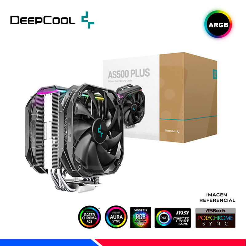 COOLER DE PROCESADOR DEEPCOOL AS500 PLUS, RGB LED