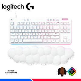 TECLADO MECANICO LOGITECH G713 TKL, TACTILE, SWITCH GX BROWN, RGB, WHITE