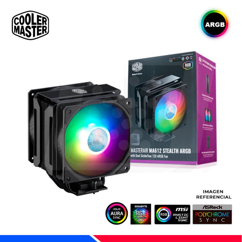 COOLER DE PROCESADOR CM MASTERAIR MA612 STEALTH ARGB COOLER DE PROCESADOR CM MASTERAIR MA612 STEALTH ARGB