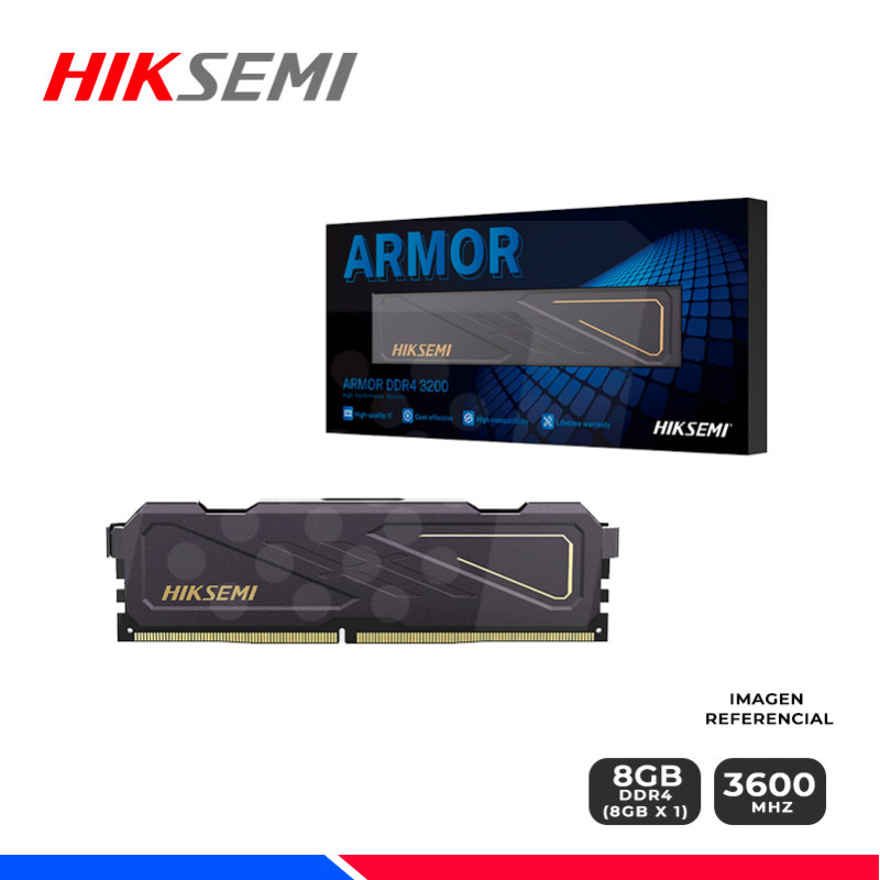 MEM. RAM HIKSEMI ARMOR, 8GB DDR4 3600 MHZ MEM. RAM HIKSEMI ARMOR, 8GB DDR4 3600 MHZ