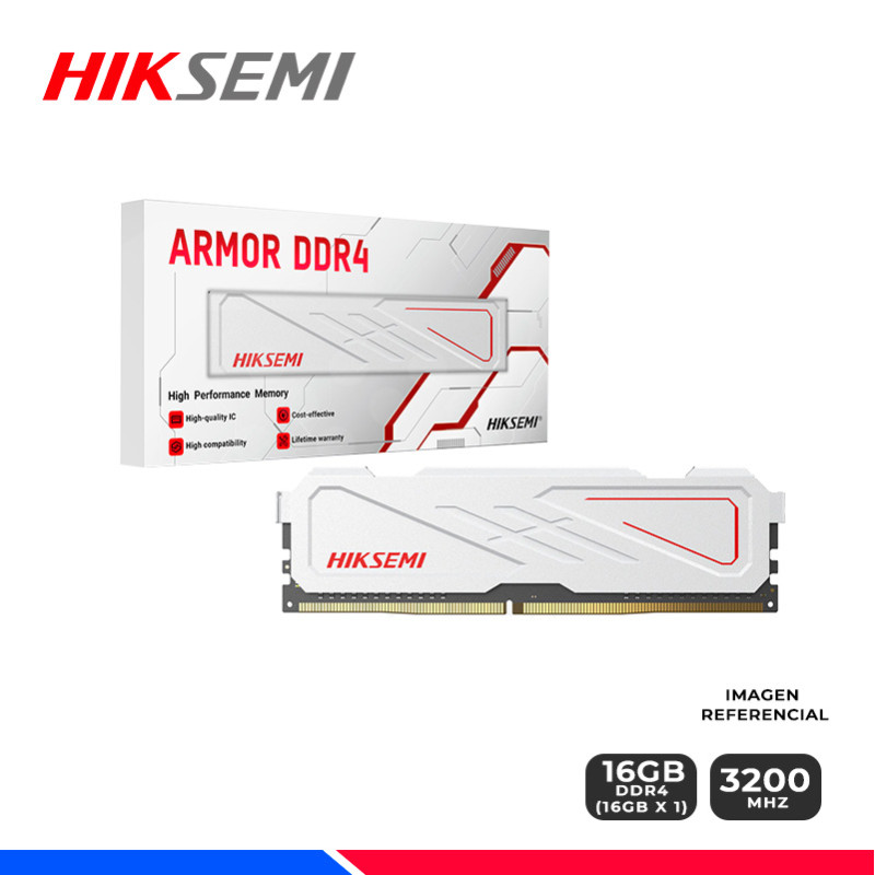 MEMORIA RAM HIKSEMI ARMOR, 16GB DDR4 3200 MHZ, WHITE MEMORIA RAM HIKSEMI ARMOR, 16GB DDR4 3200 MHZ, WHITE