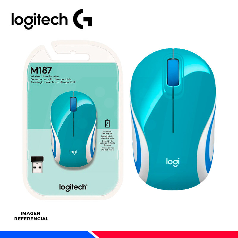 MOUSE INALAMBRICO LOGITECH M187 MINI LIGHT BLUE MOUSE INALAMBRICO LOGITECH M187 MINI LIGHT BLUE
