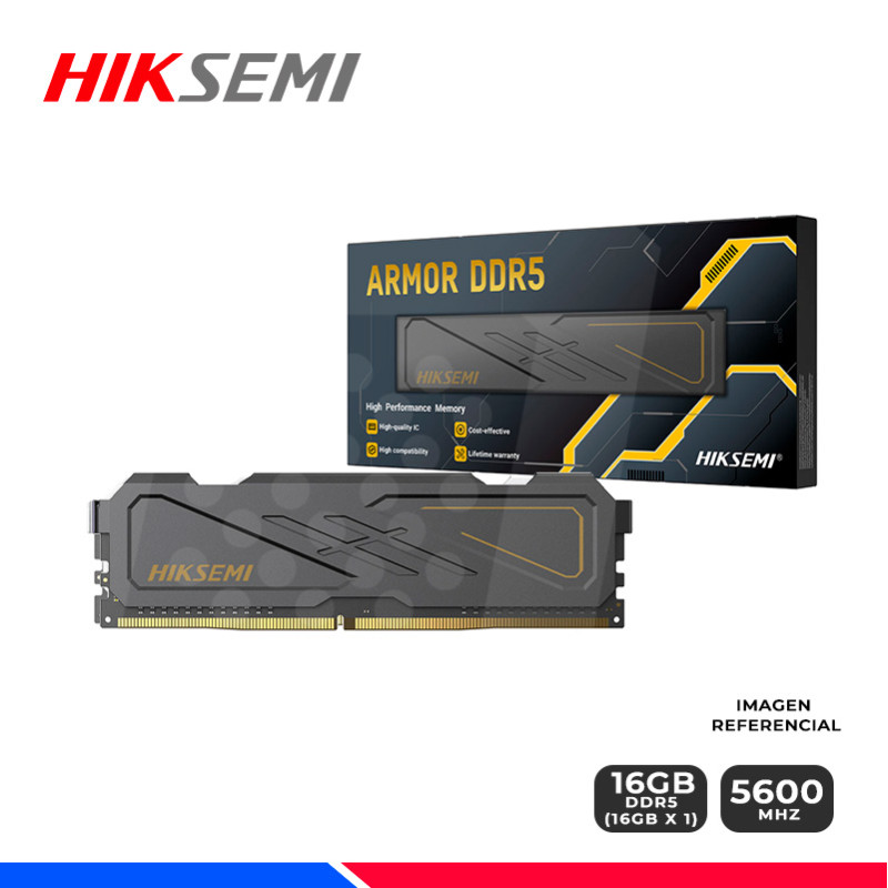 MEM. RAM HIKSEMI ARMOR, 16GB DDR5 5600 MHZ. MEM. RAM HIKSEMI ARMOR, 16GB DDR5 5600 MHZ.