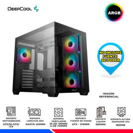 CASE DEEPCOOL CG530 4F, V/TEMPLADO, ARGB