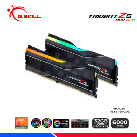 MEM. RAM G.SKILL TRIDENT Z5 NEO RGB BLACK, 32GB (16x2) DDR5, 6000MHZ, CL36