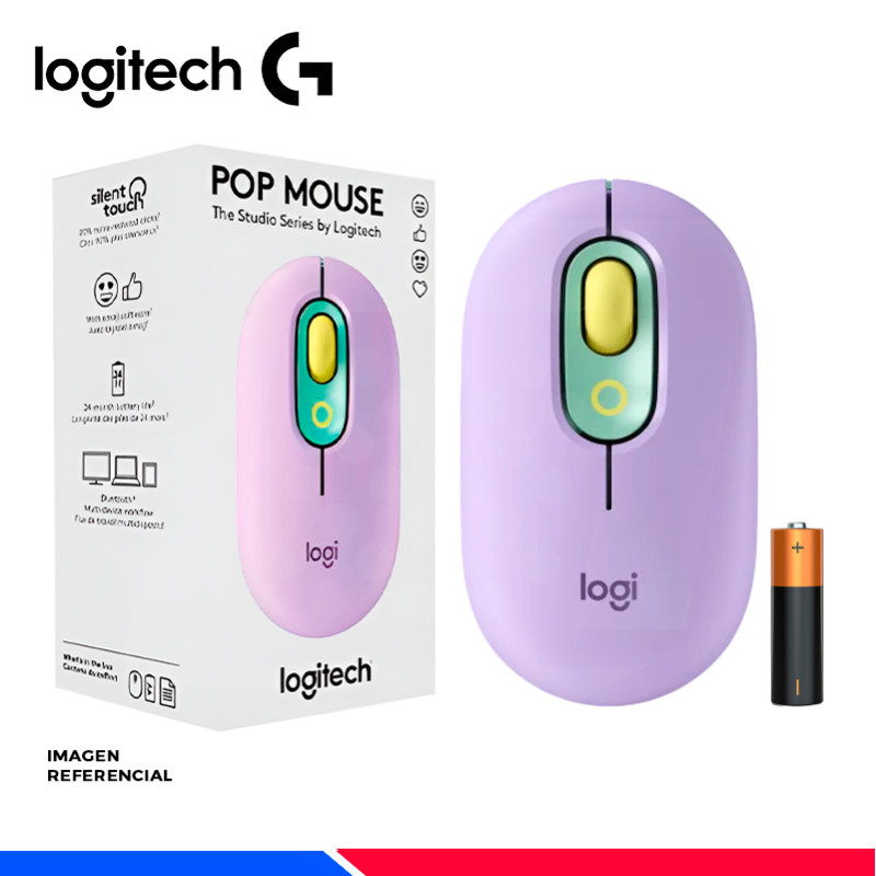 MOUSE LOGITECH POP BLUETOOTH FRESH VIBES LILA/GREEN MOUSE LOGITECH POP BLUETOOTH FRESH VIBES LILA/GREEN