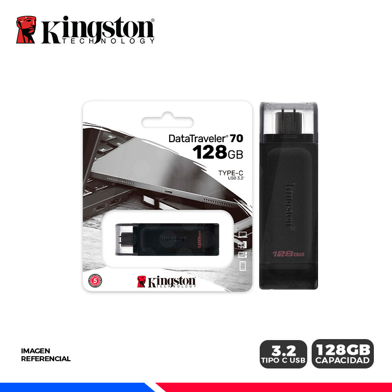 MEM. USB KINGSTON DATATRAVELER 70, 128GB USB-C 3.2, GEN 1, Black MEM. USB KINGSTON DATATRAVELER 70, 128GB USB-C 3.2, GEN 1, Black