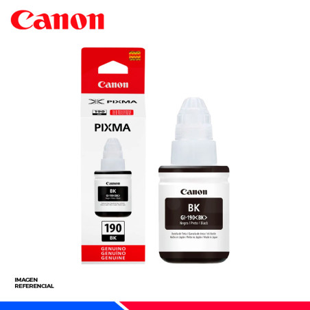 BOTELLA DE TINTA CANON GI-190 BK, NEGRO